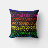 虹色のストライプドットを持つ水平方向のピクセル クッション (正面)