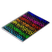 虹色のストライプドットを持つ水平方向のピクセル ノートブック (左側)