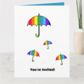 虹色のストライプ傘 カード (正面)