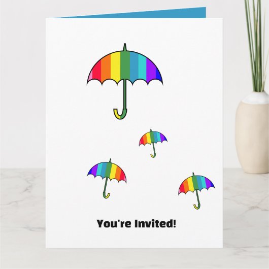 虹色のストライプ傘 カード (正面)