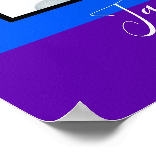 虹色のストライプ写真 LGBTQ 私たちの結婚式へようこそ ポスター (角)