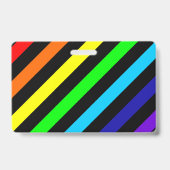 虹色のストライプ ネーム / 代名詞バッジ バッジ (裏面)