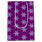 虹色のスノーフレークをアメジスト紫 ミディアムペーパーバッグ (裏面)
