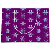 虹色のスノーフレークをアメジスト紫 ラージペーパーバッグ (正面)