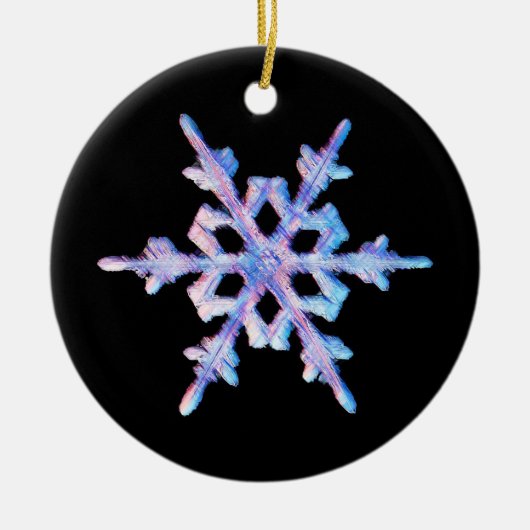 虹色のスノーフレーク セラミックオーナメント (正面)