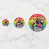 虹色のスパークルユニコーンカラフルグリッター写真 コンフェッティ (正面)