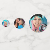 虹色のスパークルユニコーンカラフルグリッター写真 コンフェッティ (裏面)