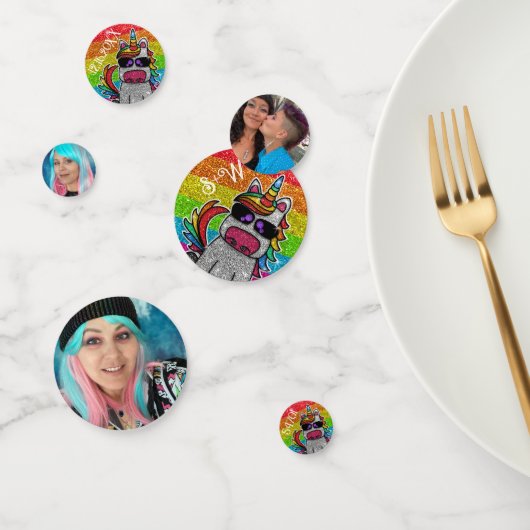 虹色のスパークルユニコーンカラフルグリッター写真 コンフェッティ (グループ)