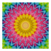 虹色のタイ – シンメトリのマンダラ鮮やかー ポスター (正面)