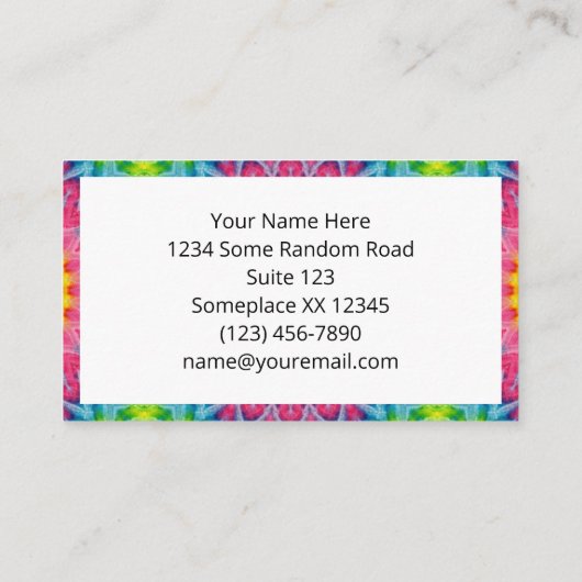 虹色のタイ – シンメトリのマンダラ鮮やかー 名刺 (裏面)