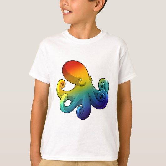 虹色のタコ Tシャツ (正面)
