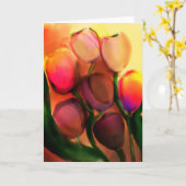 虹色のチューリップのグリーティングカード カード (黄色い花)