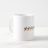 虹色のツバメ カラフルな鳥 コーヒーマグカップ (正面左)