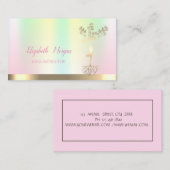 虹色のツリー女性シルエットヨガインストラクター 名刺 (正面/裏面)