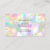 虹色のテクスチャにフェイク対するシミュレートグリッター 名刺 (裏面)