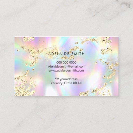 虹色のテクスチャにフェイク対するシミュレートグリッター 名刺 (裏面)