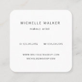 虹色のテクスチャメモダンークアップアーティスト スクエア名刺 (裏面)