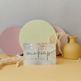 虹色のテクスチャメモダンークアップアーティスト 名刺