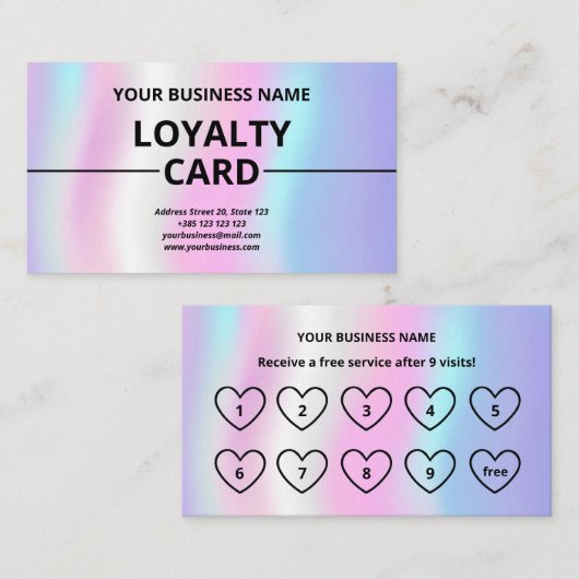 虹色のテクスチャーモダンかわいいロイヤリティカード ロイヤリティカード (正面/裏面)