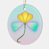 虹色のドラゴンフラワー セラミックオーナメント (左)