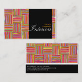 虹色のハッチング+黒のインテリアデザイン 名刺 (正面/裏面)