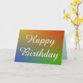 虹色のハッピーバースデー カード (黄色い花)