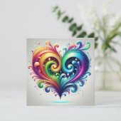 虹色のハートが鮮やかな色彩で渦巻く セーブザデート (スタンド正面)