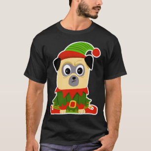 虹色のハートの中のイケてないかわいいパグ Tシャツ