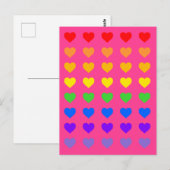 虹色のハート ディープピンク ポストカード (正面/裏面)