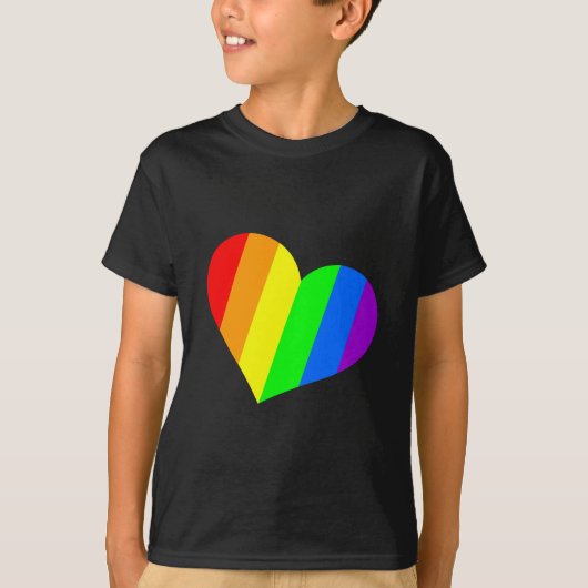 虹色のハート Tシャツ (正面)
