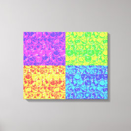 虹色のバブルラップポップアート キャンバスプリント