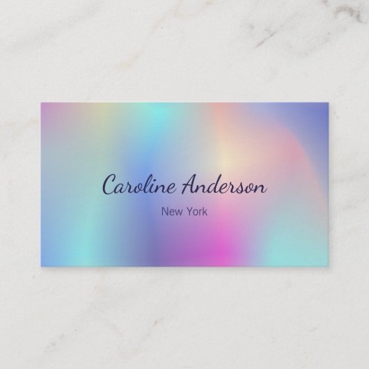 虹色のパステル色 名刺 (正面)