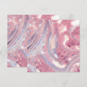 虹色のピンクとパープルのスパンコール 招待状 (正面/裏面)