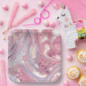 虹色のピンクとパープル ペーパープレート (パーティー)