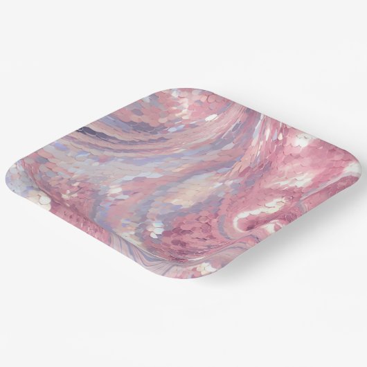 虹色のピンクとパープル ペーパープレート (傾斜あり)