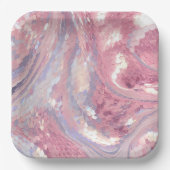 虹色のピンクとパープル ペーパープレート (正面)