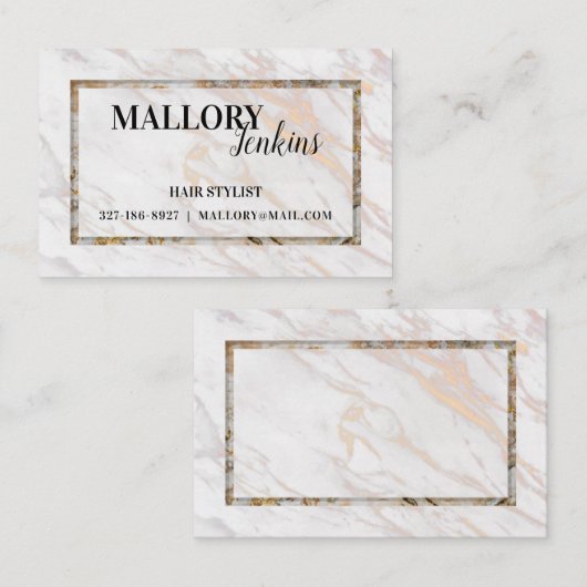 虹色のピンク大理石 名刺 (正面/裏面)