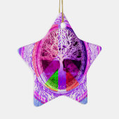 虹色のピースマーク セラミックオーナメント (右)