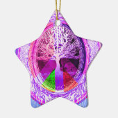 虹色のピースマーク セラミックオーナメント (左)