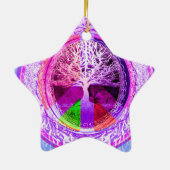 虹色のピースマーク セラミックオーナメント (裏面)