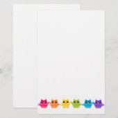 虹色のフクロウ 便箋 (正面/裏面)