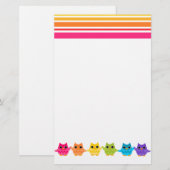 虹色のフクロウ 便箋 (正面/裏面)