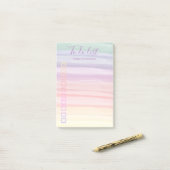 虹色のブラシストロークの一覧 ポストイット (デスク上)