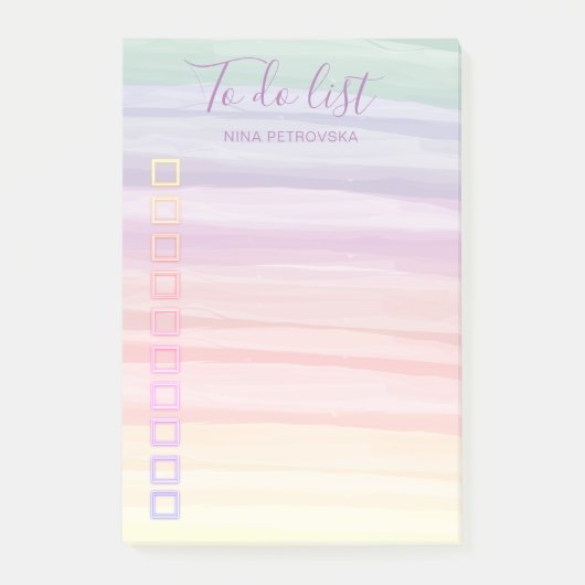 虹色のブラシストロークの一覧 ポストイット (正面)