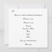 虹色のペンギンたちのウェディング・パーティへの招待状 招待状 (裏面)