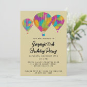 虹色のホットエアバルーン カスタムパーティ 招待状 (スタンド正面)