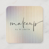 虹色のモダンメイクアップアーティスト スクエア名刺 (正面)