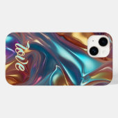 虹色のモノグラムの電話ケース壁紙 Case-Mate iPhoneケース (裏面 (横))