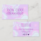 虹色のユニコーンの皮のフェイクなレーザー光線写真質 割引カード (正面/裏面)