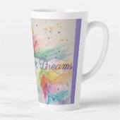 虹色のユニコーン 水彩画 夢を追え マグカップ カフェラテマグ (右)